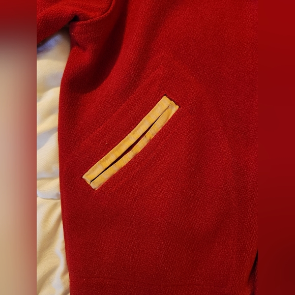 Vintage 1950s Wool Kids University Jacket Red Large - Picture 7 of 15